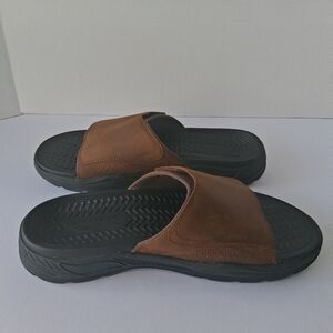 Men's Brown Slide Sandals - Casual Comfort